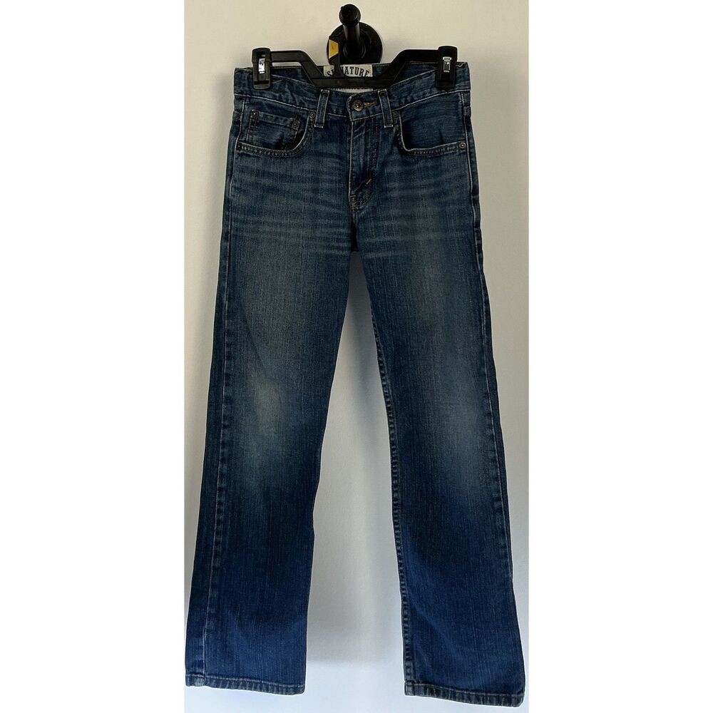 Levi Strauss Signature Boys Blue Denim Jeans Size 12 Regular